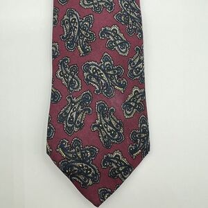 Robert Talbott For Redwood & Ross Burgundy Multicolor Paisley Silk Tie Necktie